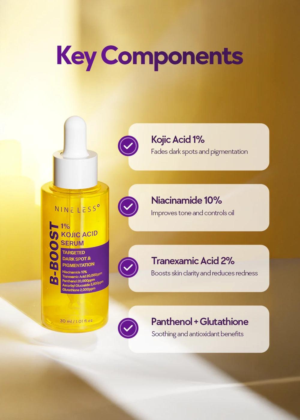 NINELESS B-Boost 1% Kojic Acid Serum (30ml)