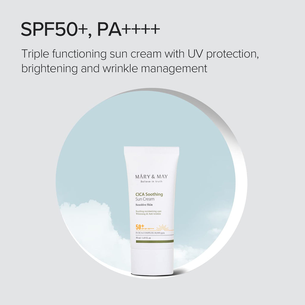 Mary&May CICA Soothing Sun Cream SPF50+ PA++++ (50ml)
