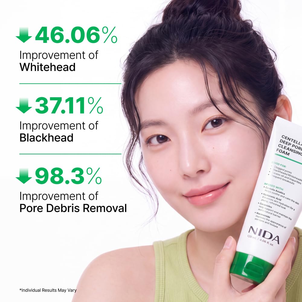 NIDA Centella Deep Pore Cleansing Foam (120ml)
