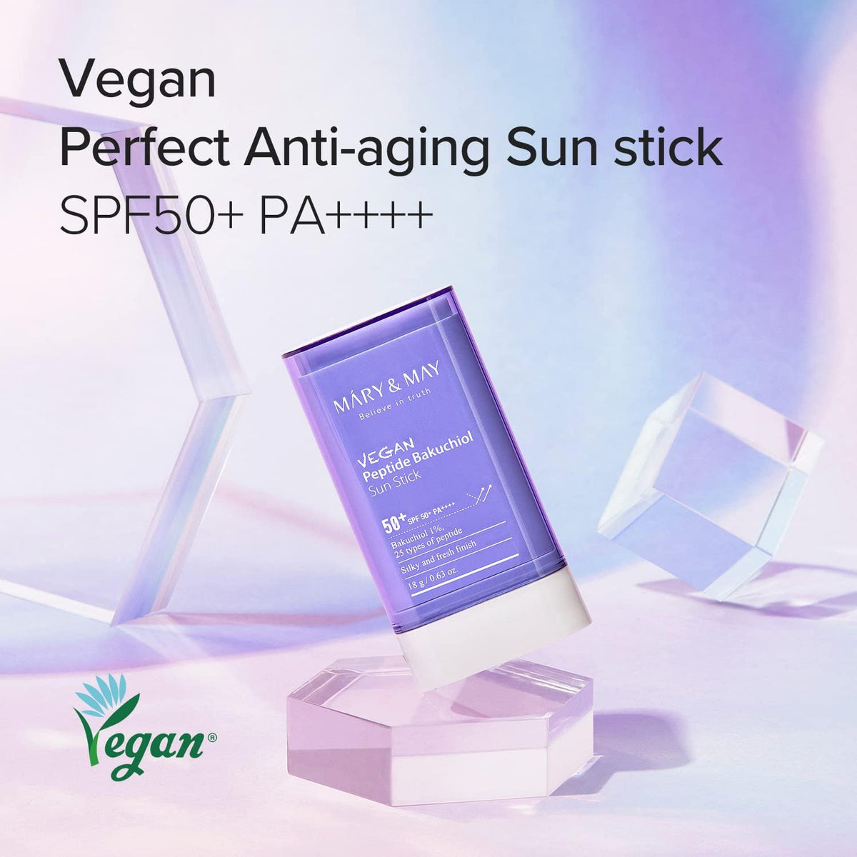 Mary&May Vegan Peptide Bakuchiol Sun Stick SPF50+ PA++++ (18g)