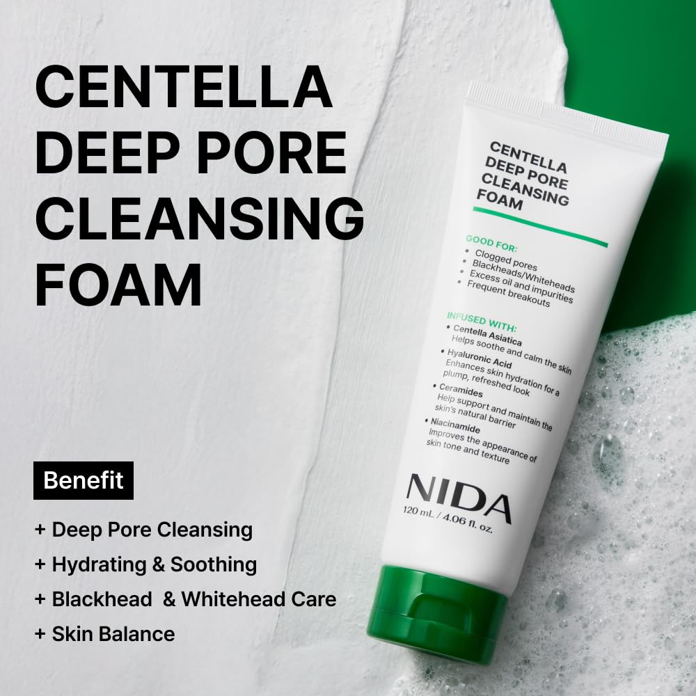 NIDA Centella Deep Pore Cleansing Foam (120ml)
