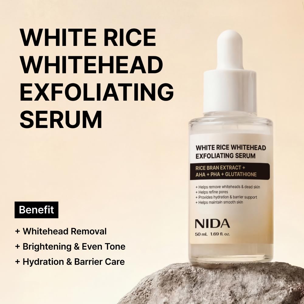 NIDA White Rice Whitehead Exfoliating Serum (50ml)