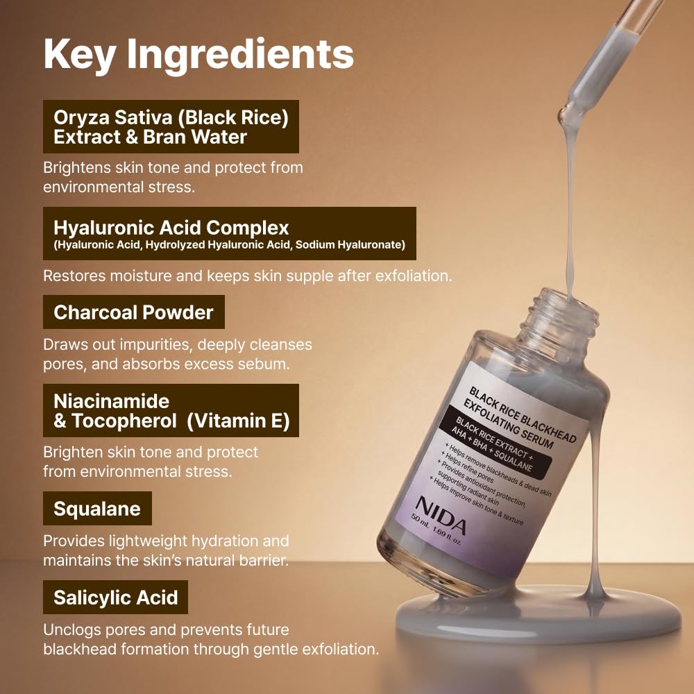 NIDA Black Rice Blackhead Exfoliating Serum (50ml)