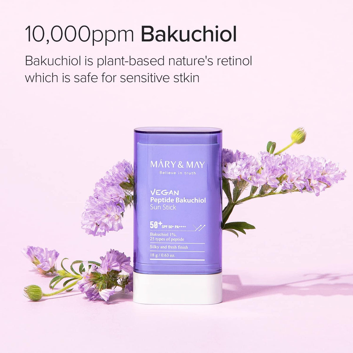 Mary&May Vegan Peptide Bakuchiol Sun Stick SPF50+ PA++++ (18g)