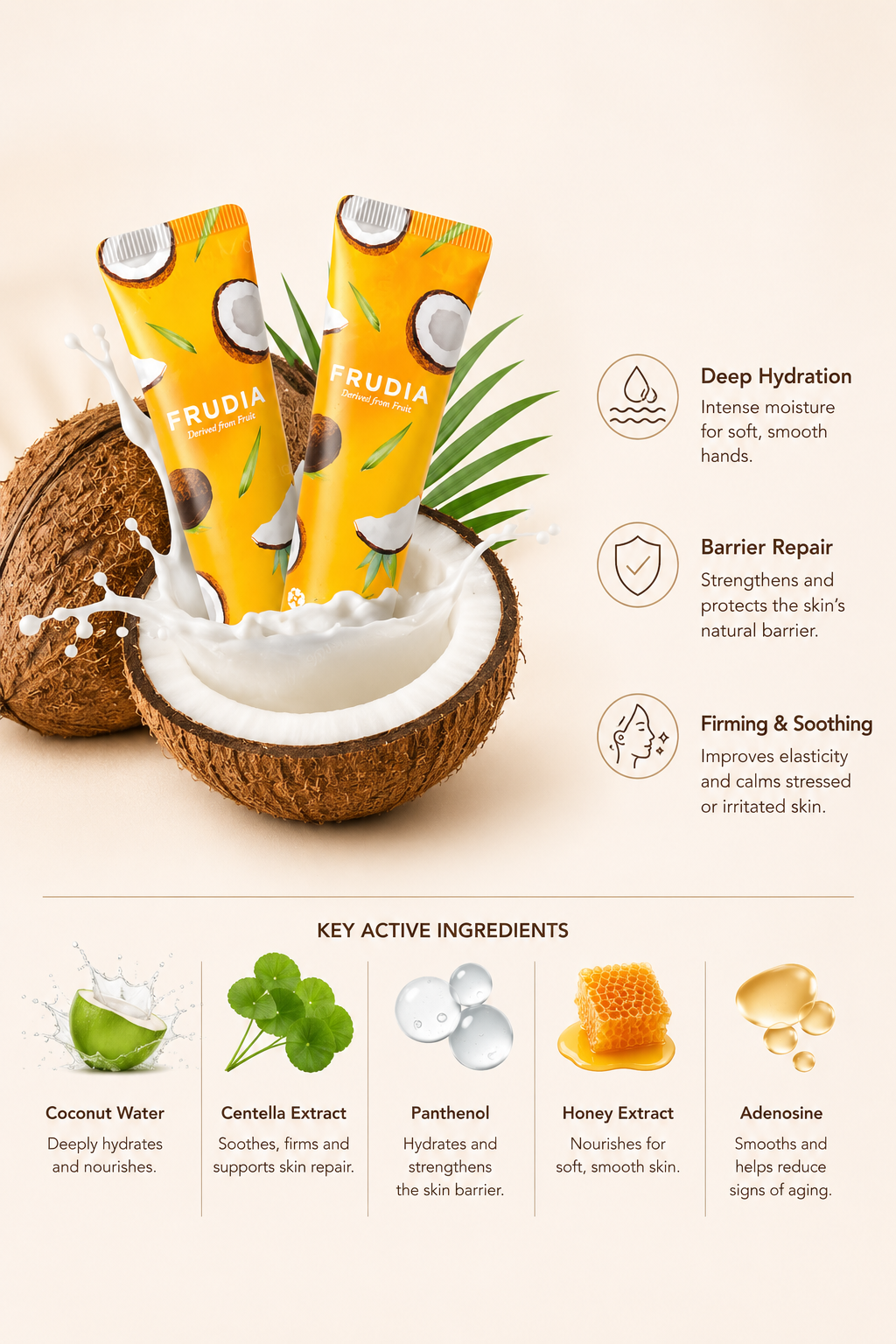Medicube x Frudia Coconut & Vanilla Hand, Hair & Body Care Travel Duo (30g + 30ml)
