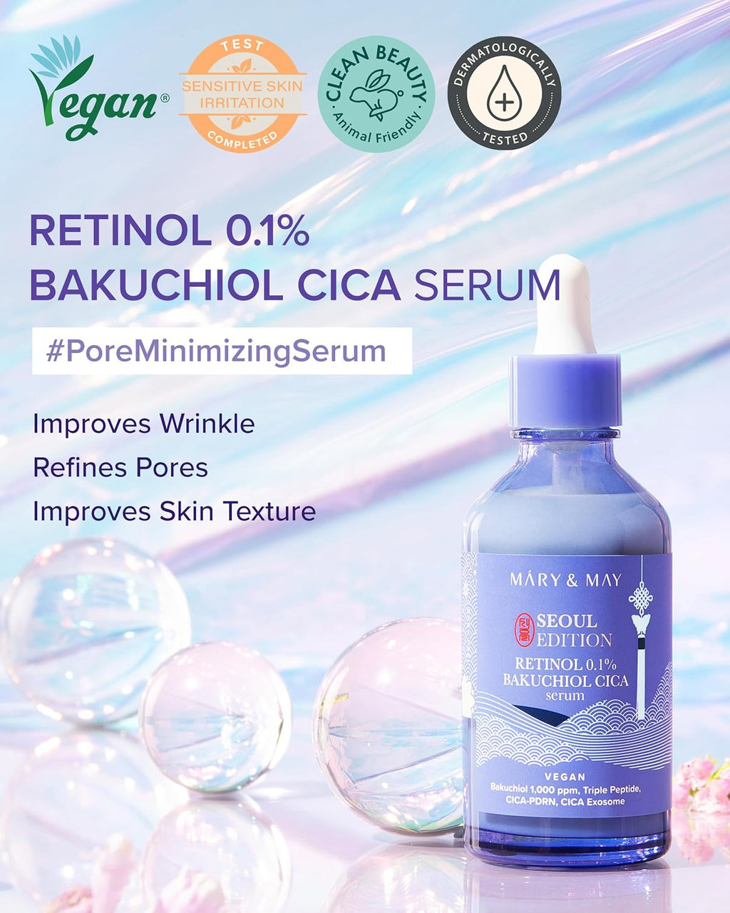 Mary&May Seoul Edition Retinol 0.1% Bakuchiol Cica  Serum (80ml)