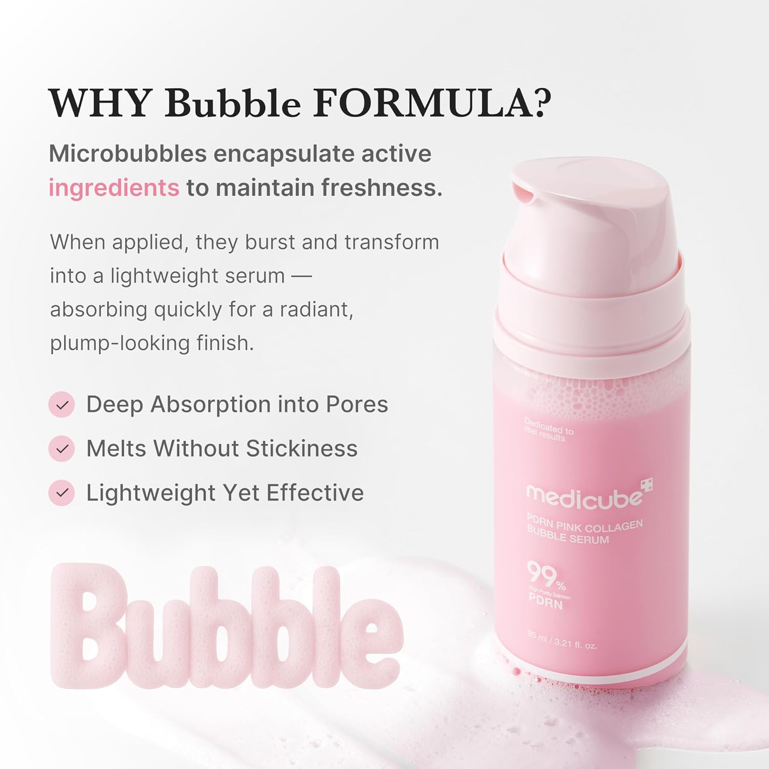 PDRN pink collagen bubble serum (95ml)