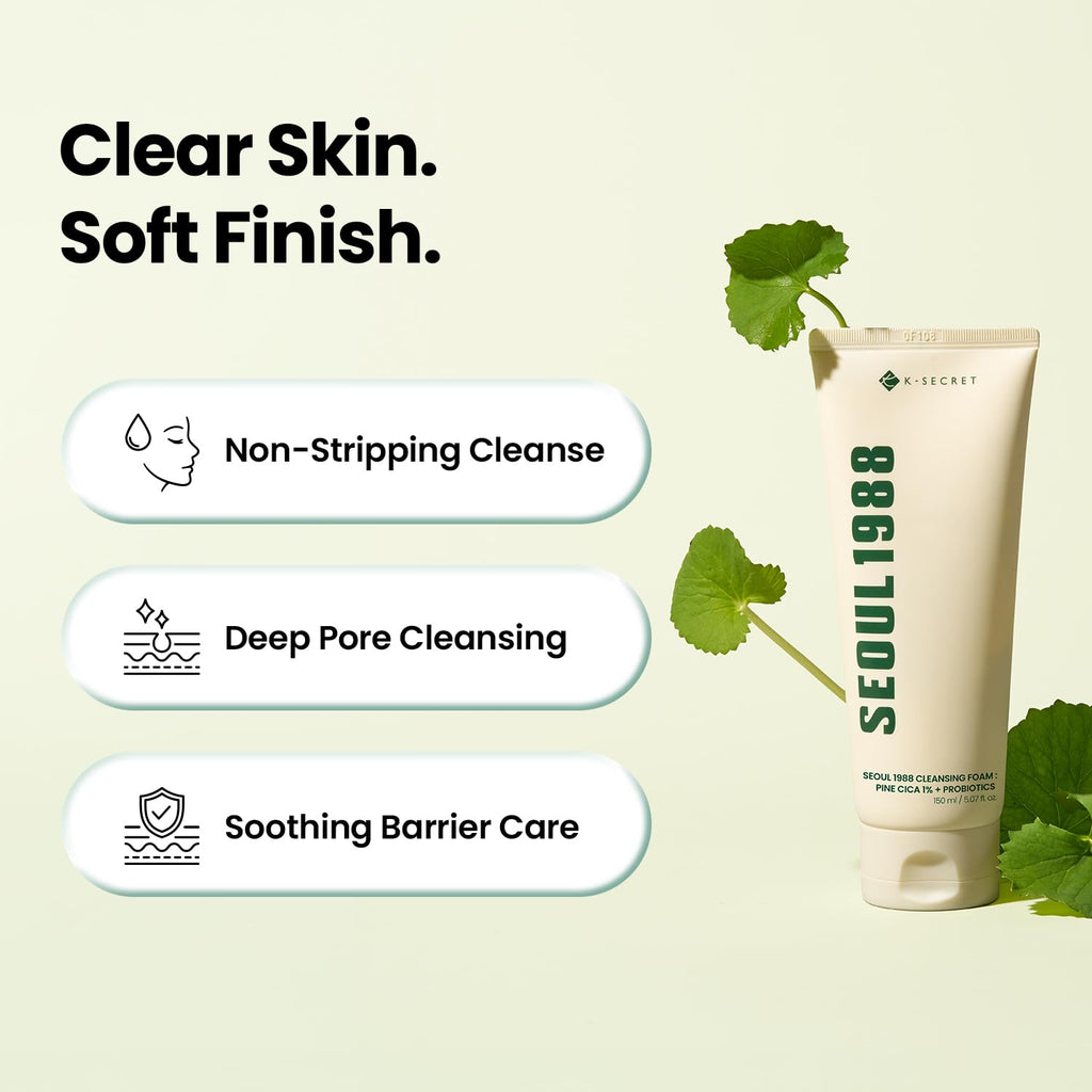 K-Secret - SEOUL 1988 Pine Cica 1% + Probiotics Cleansing Foam (150ml)
