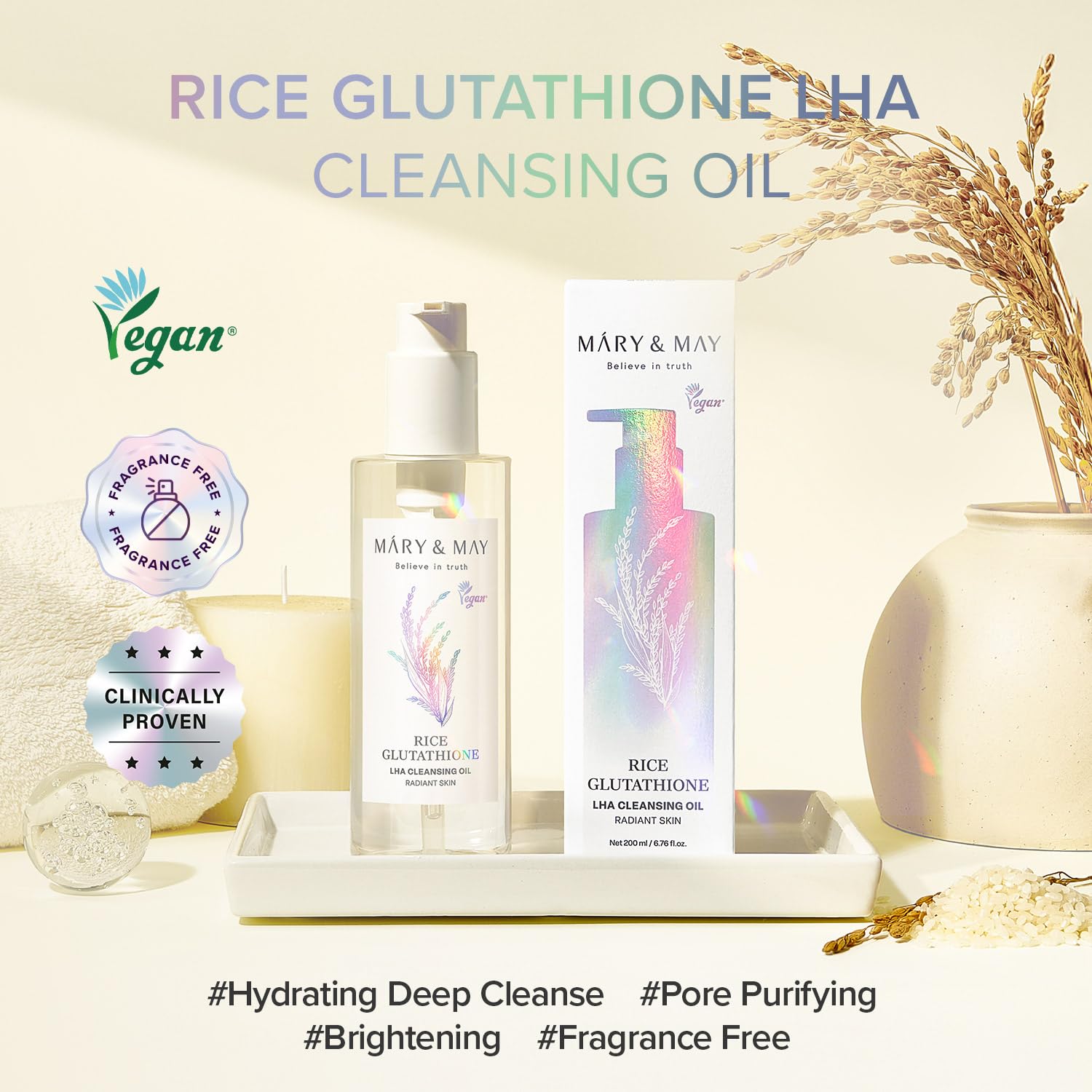 Mary&May Rice Glutathione LHA Cleansing Oil (200ml)