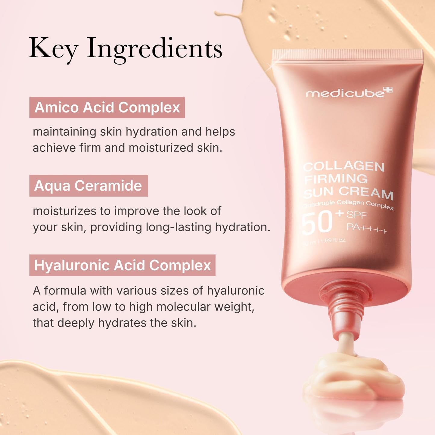 Medicube 3-in-1 Collagen Tone-up Firming Sun Cream SPF 50+ PA++++ (50ml)