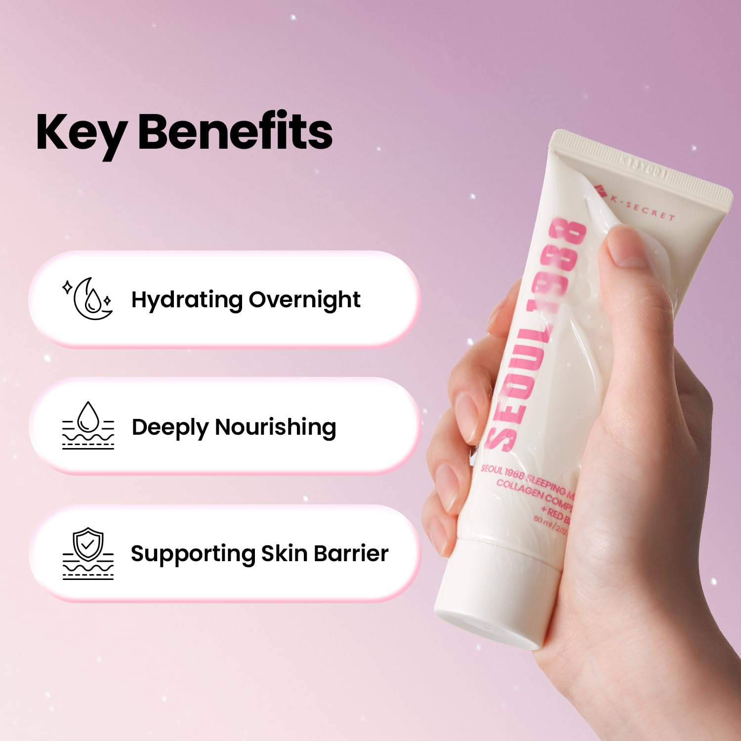 K-Secret SEOUL 1988 Collagen Complex 7 + Red Bean Sleeping Mask (60ml)