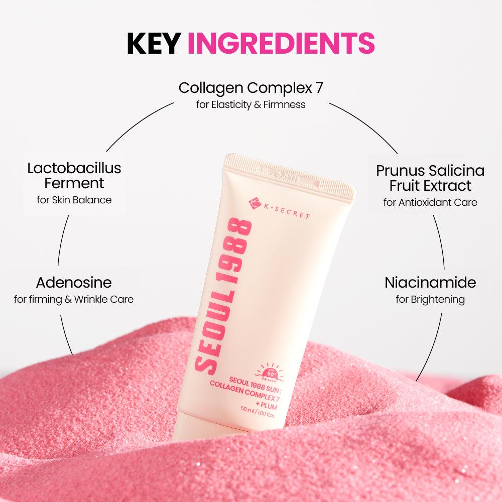K-Secret SEOUL 1988 Collagen Complex 7 + Plum Sunscreen (50ml)