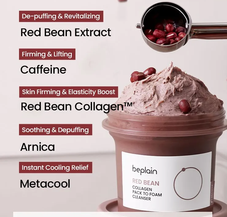 BEPLAIN Red Bean Collagen Pack to Foam Cleanser (100ml)