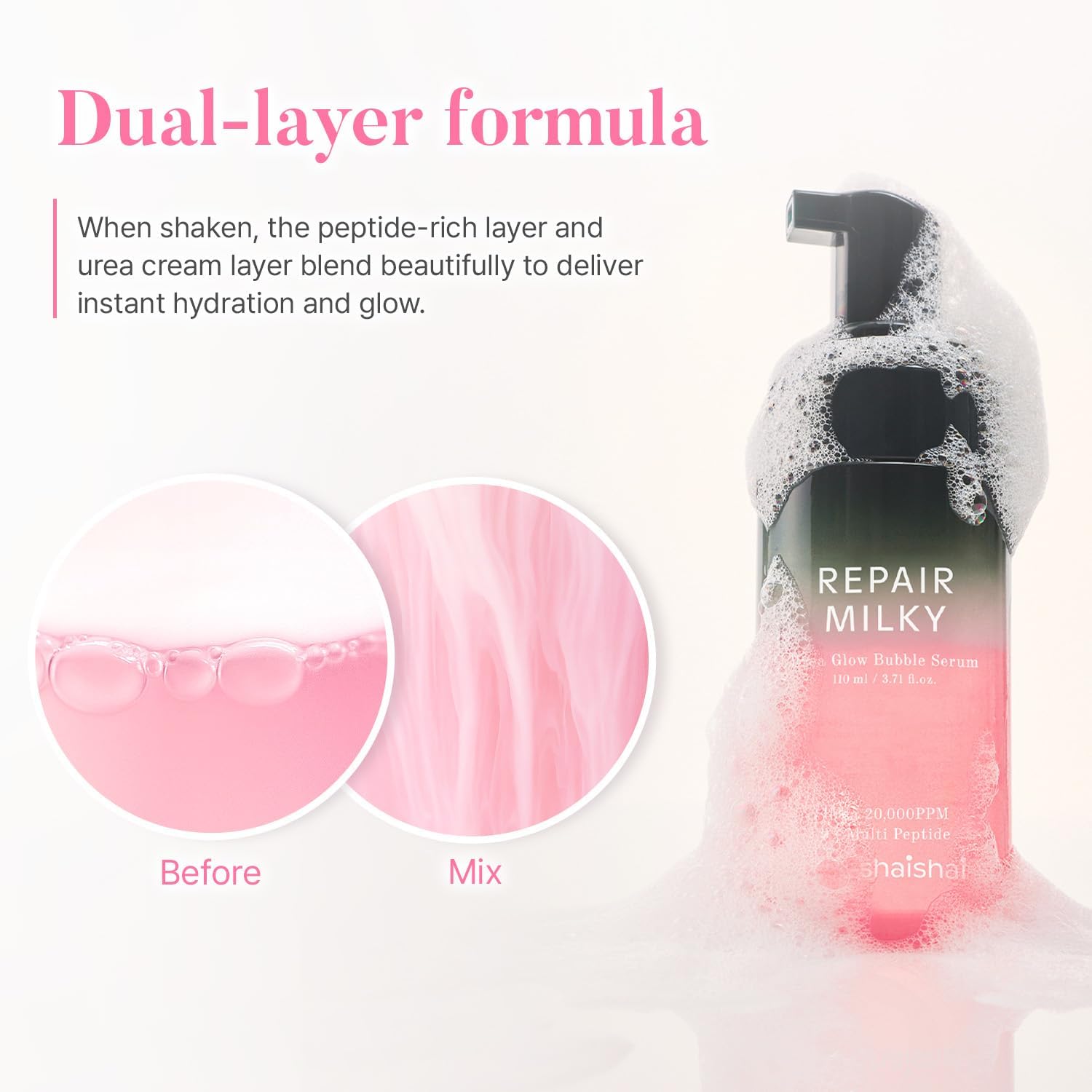 SHAISHAISHAI Repair Milky Urea Glow Bubble Serum (110ml)