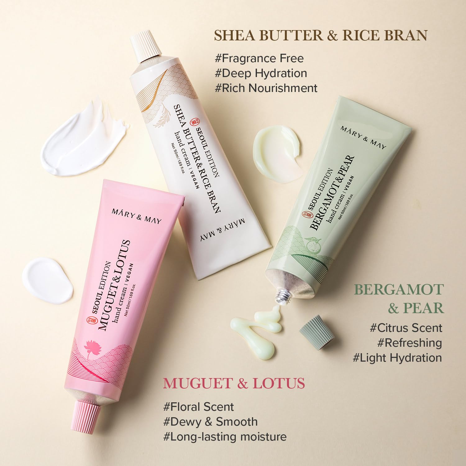 Mary&May Shea Butter & Rice Bran Hand Cream (50ml)