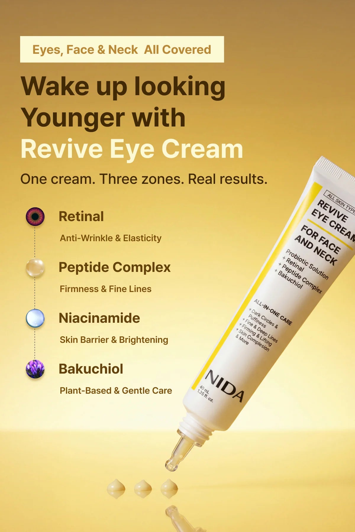 NIDA Revive Cream For Eyes, Face And Neck (40ml)