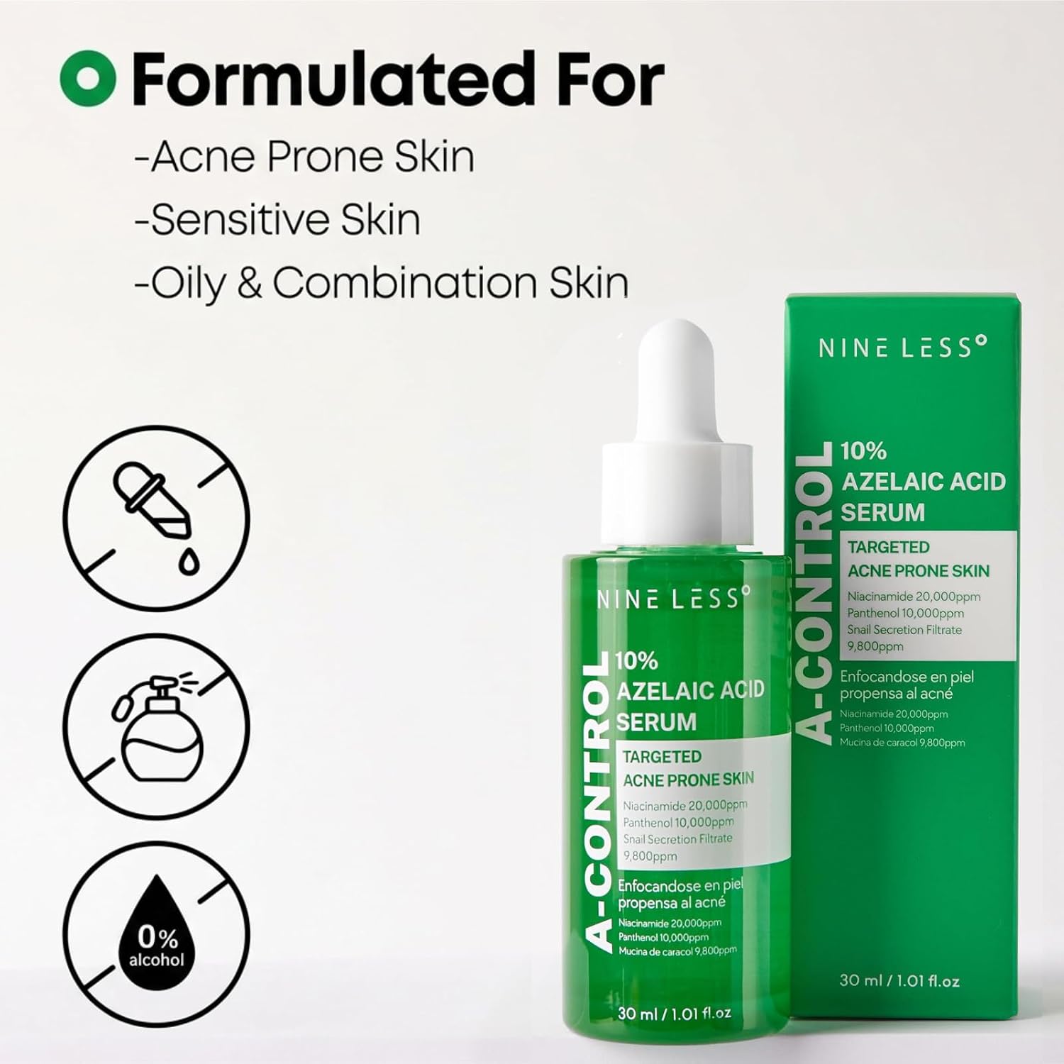 NINELESS A-Control 10% Azelaic Acid Serum (30ml)