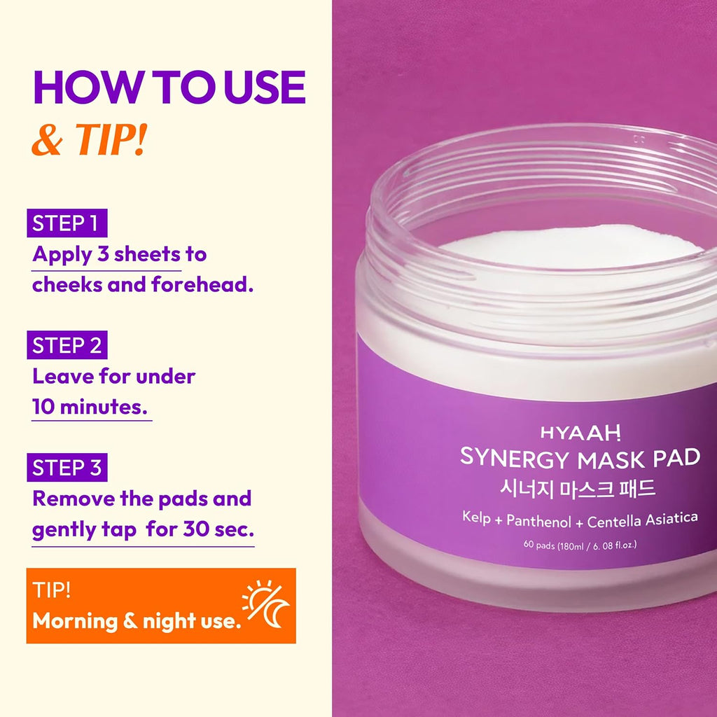 HYAAH Synergy Mask Pads 180ml (60 pads)