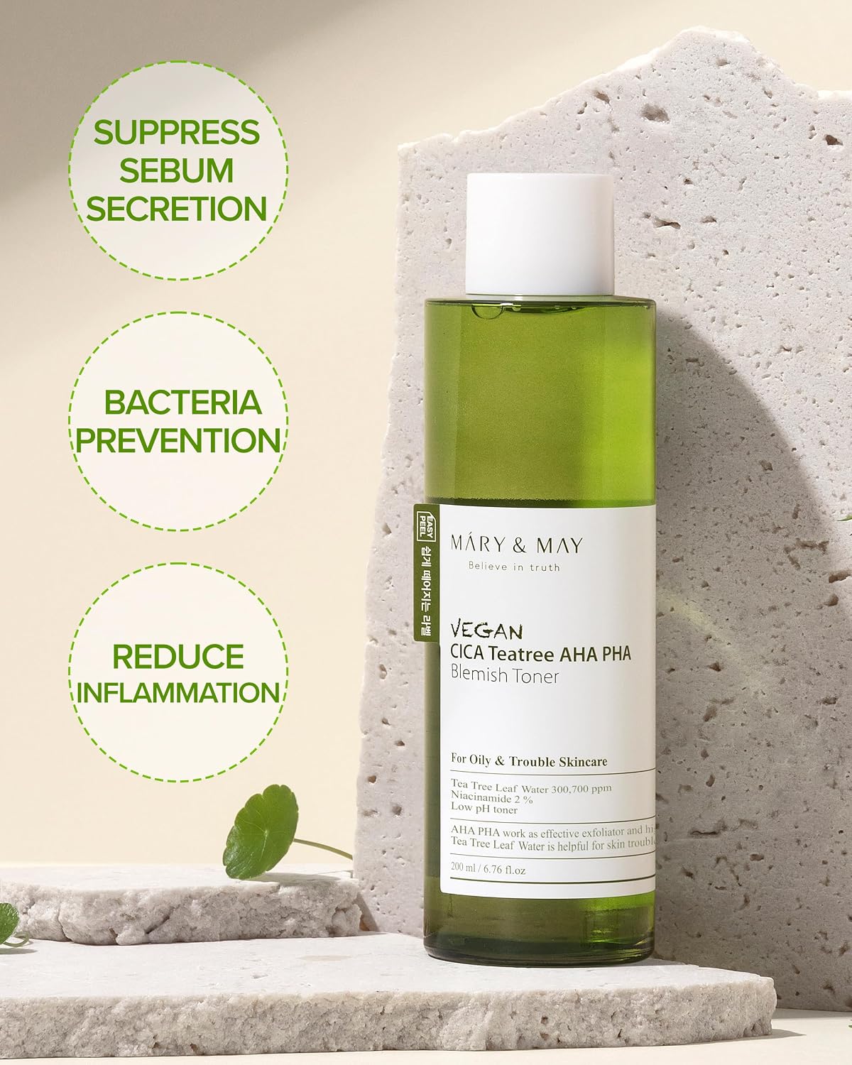 Mary&May  Vegan CICA Tea Tree AHA PHA Toner (200ml)